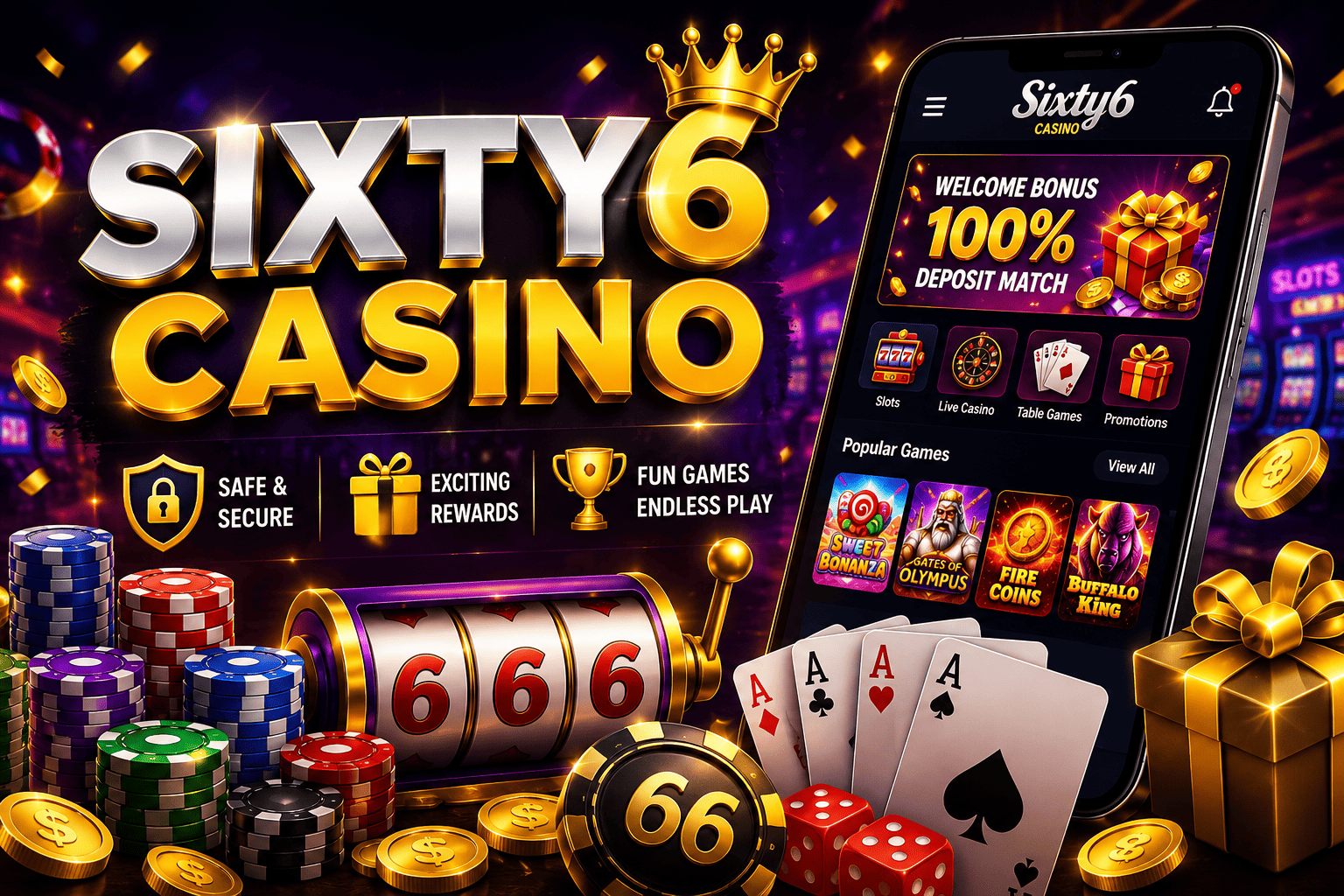 Sixty6 Casino bonuses games redemption guide featuring casino slots rewards mobile gaming and player experience